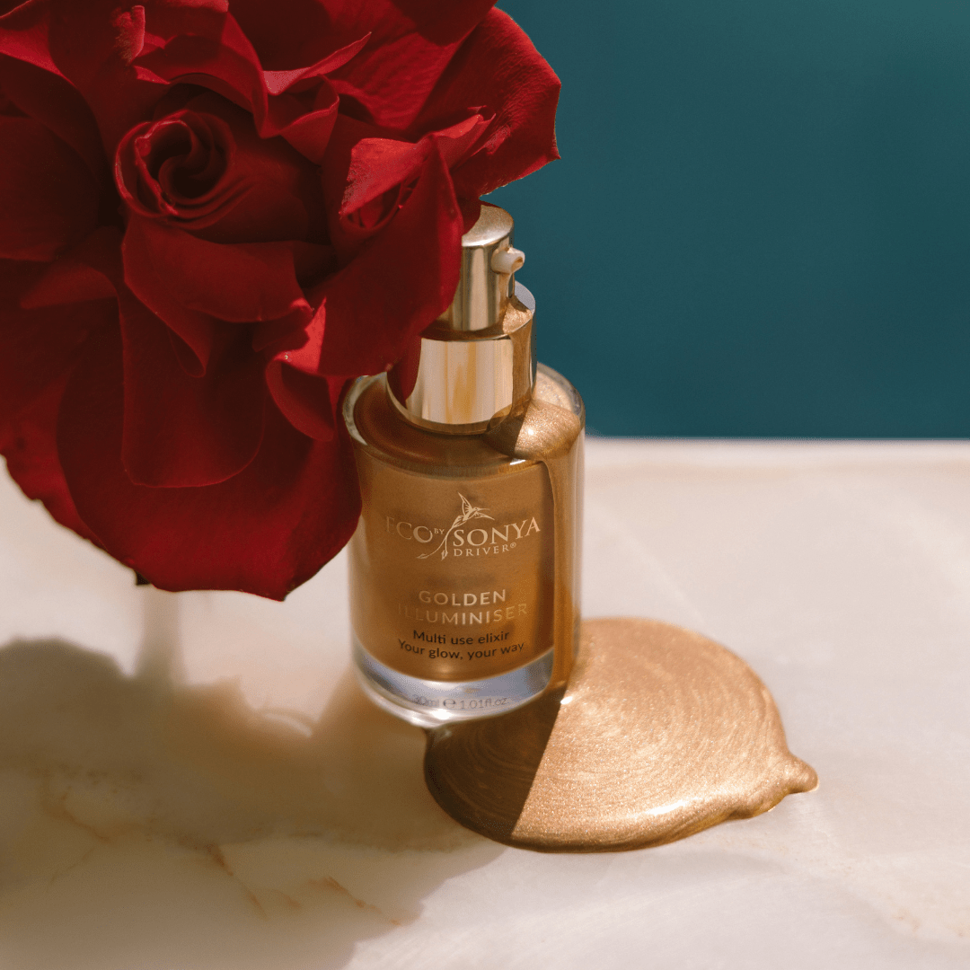 Golden Illuminiser with product pumped out - Eco By Sonya New Zealand