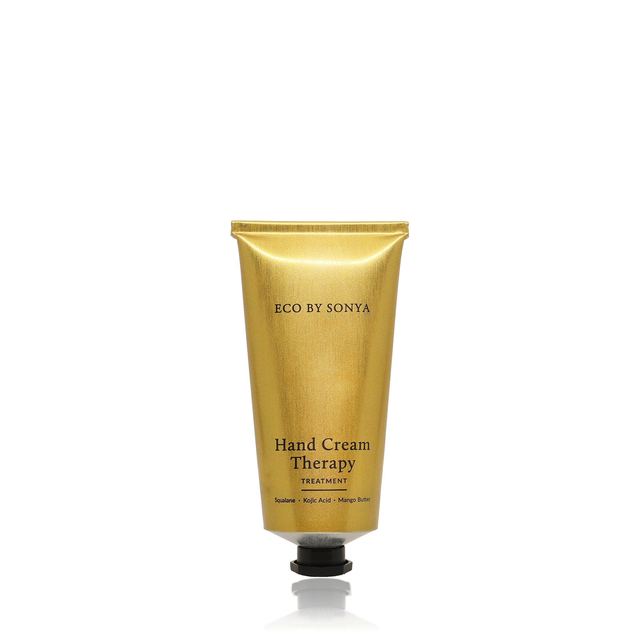 Eco By Sonya Hand Cream Therapy Treatment in a gold tube with a black cap.