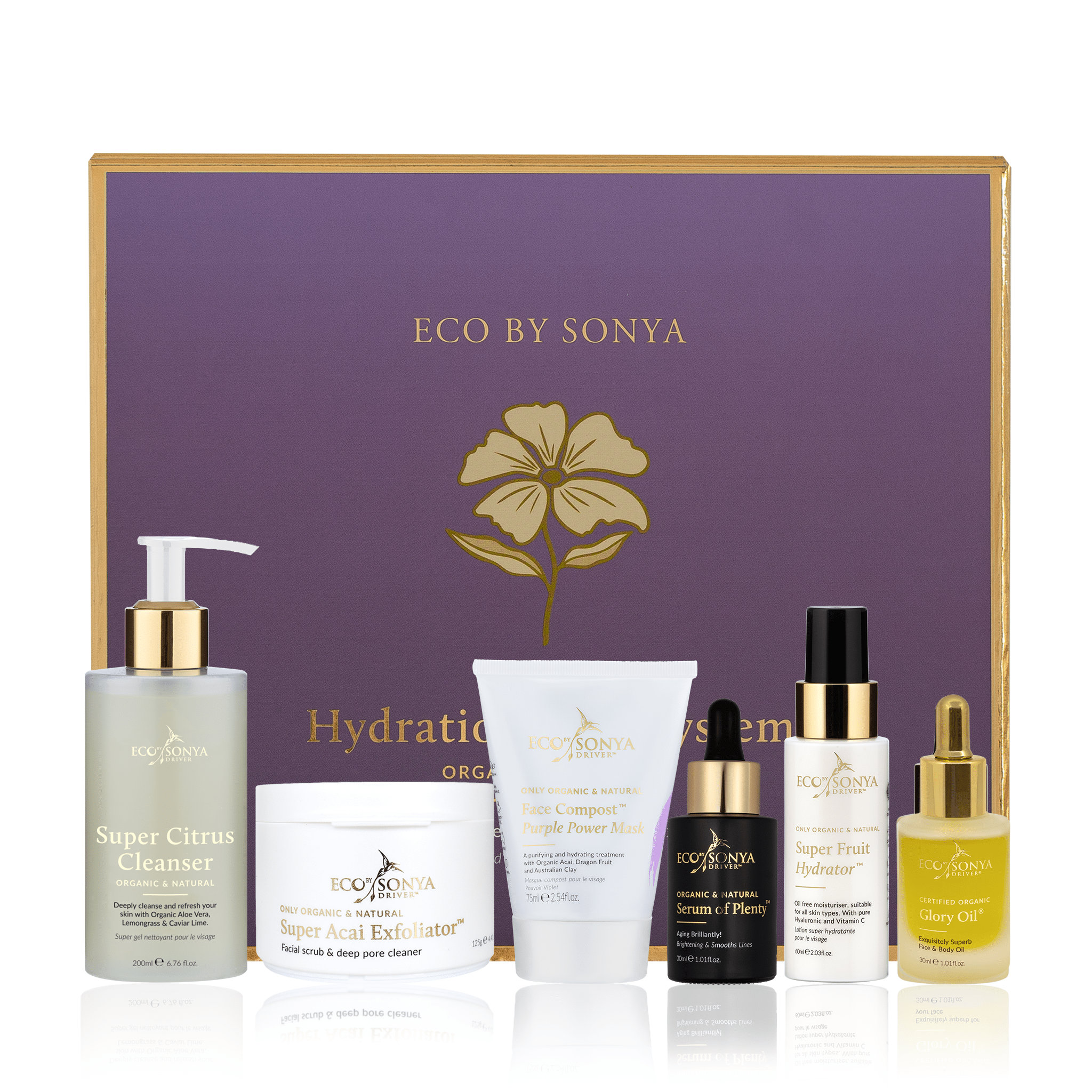 Eco by Sonya natural organic hydration skin system with christmas gift box