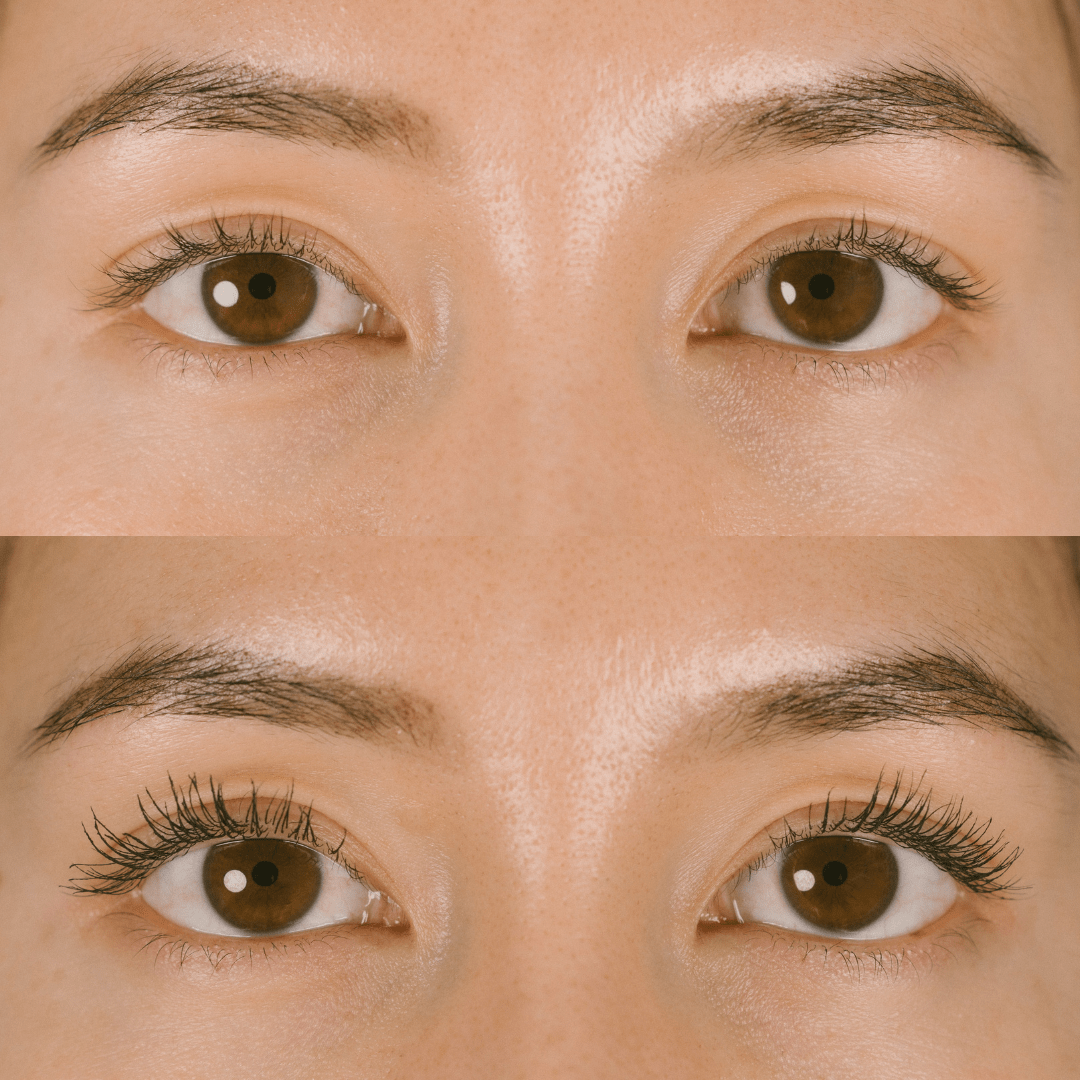 Eco By Sonya Mitzi Mascara before after results on eyelashes